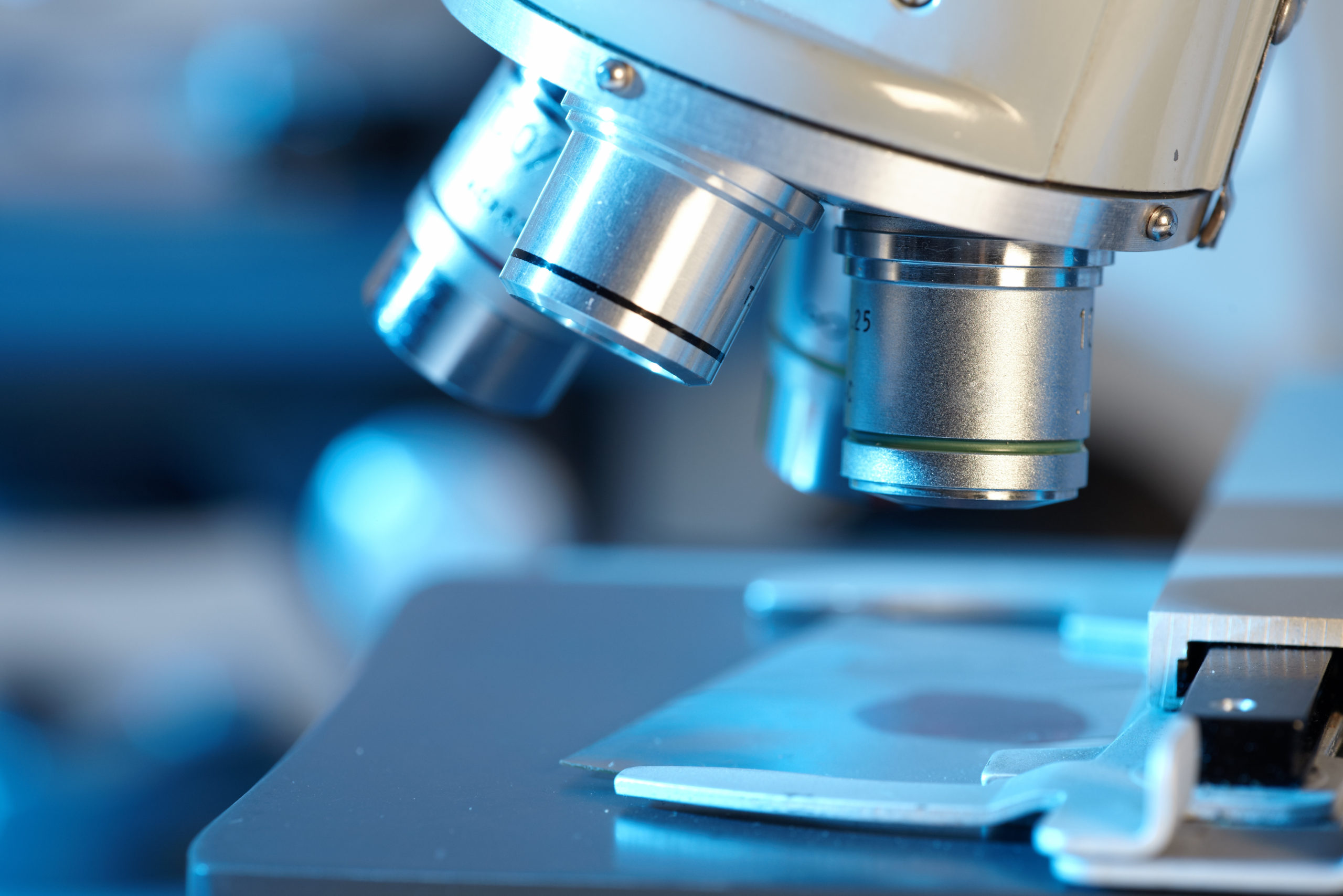 microscope inspecting skin samples for cancer